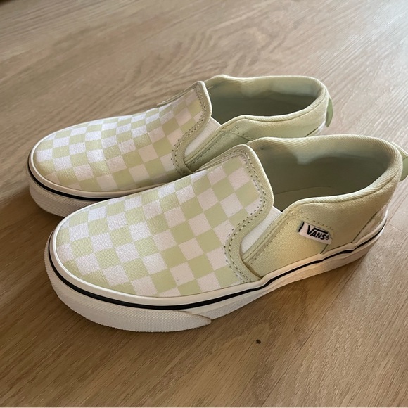 Checkerboard Mint Kids Vans - Picture 3 of 4
